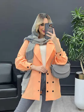 مانتو لینن سر آستین دکمه