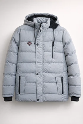 کاپشن اوور بلند رنگ سبز یخی فوق‌العاده شیک و ضخیم سه لایه پشم شیشه