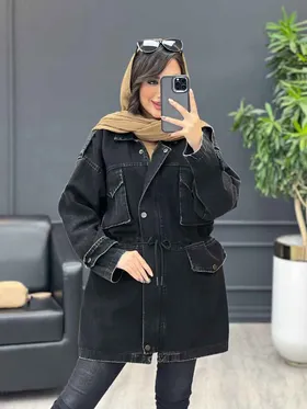 مانتو جین چهارجیب کمر گت