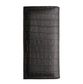 کیف پول کتی چرم طبیعی خط‌دار