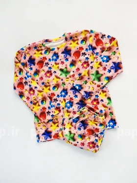 ست بلوز و شلوار مخمل طرح ستاره و زمین