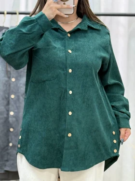 شومیز مانتویی مخمل زنانه کد 403067