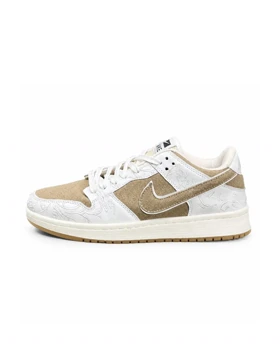 کتانی مردانه مدل نایک جردن گلدوزی سفید کرمی Nike Jordan