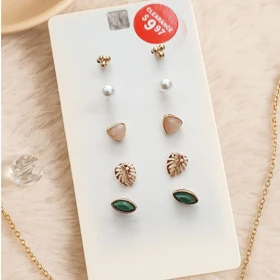 ست گوشواره 5 عددی زنانه آی ام کد Z-YSD55