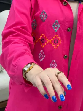 مانتو لینن طرح لوزی