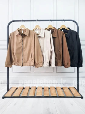 بامبر یقه دار سانتانا جلو زیپ پایین کش