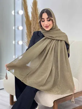 شال پلیسه منگوله‌دار شبنم