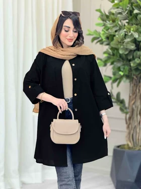 مانتو آستین پاگن جیب دوبل