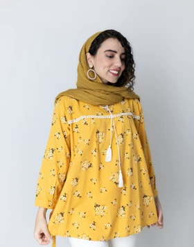 تونیک زنانه گل‌دار منگوله‌دار