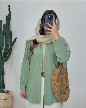 شومیز مانتویی کتان سپیده
