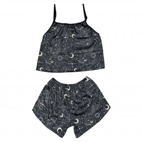 ست تاپ و شلوارک طرح ماه و ستاره 172