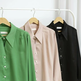 شومیز ساتن چین‌دار