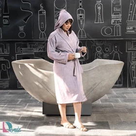 حوله تن پوش آرام رنگ یاسی روشن