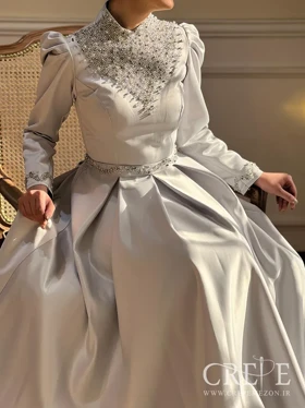 ماکسی ساتن جلو مرواریدی