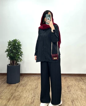 ست مانتو و شلوار دیپلمات کوک دوزی آلیشا