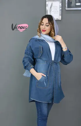 مانتو جین کمرگت چهارجیب