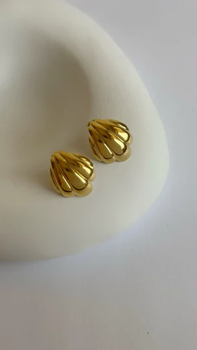 Gold sadafy earrings