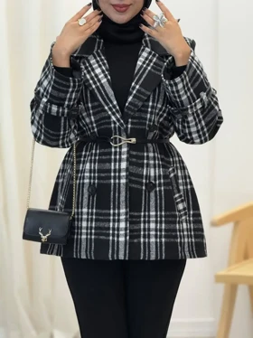 3568-کت چهارخونه شکلات