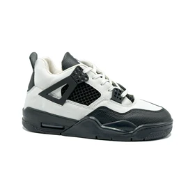 کفش کتانی ساق‌دار مردانه سفید مشکی Nike air jordan 4