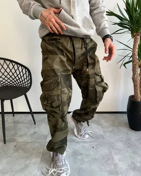 شلوار نیم بگ چریکی سبز تیره BALENCIAGA