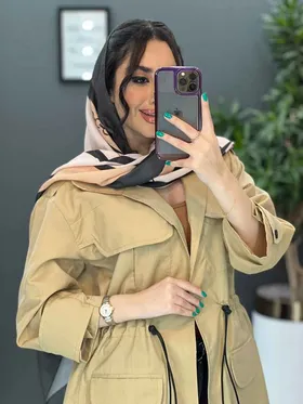 مانتو داکرون آستین پاگن کمرگت