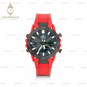 ساعت مچی کاسیو ادیفایس بند رابر قرمز Casio Edifice