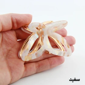 کلیپس دخترانه فلزی مدل پروانه آبرنگ (سفید)