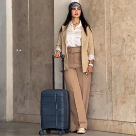 چمدان وارداتی هادایز مدل HADIZE - HZD192 SMALL POLYPROPYLENE سایز کوچک (به همراه کاور هدیه)