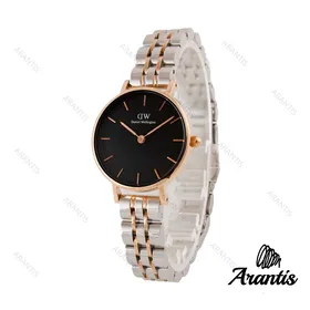 دنیل ولینگتون مینی زنانه دو رنگ رزگلد صفحه مشکی w-0006