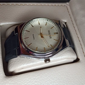 ساعت مچی مردانه والار طرح تیسوت صفحه سفید قاب سیلور