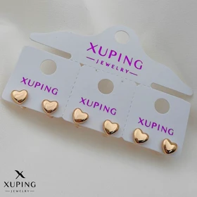 گوشواره ژوپینگ طرح قلب برجسته سایز کوچک