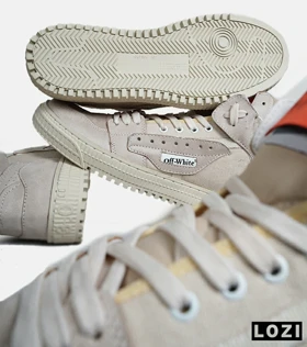 کفش کتانی ساق‌دار کرم OFF WHITE
