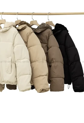 کاپشن وارداتی آستر دار کلاه پوست کد1004857