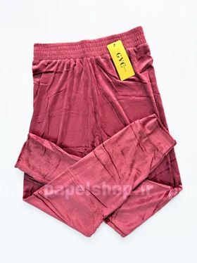 شلوار مخمل ساده کمرکش