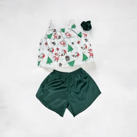 ست تاپ و شلوارک طرح کریسمس 039