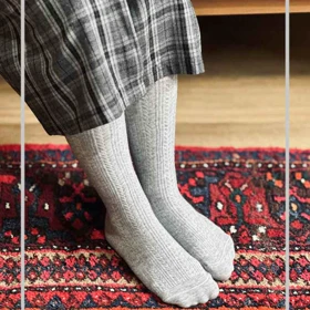 جوراب بلند تا زانو بافت گندمی پاتیک