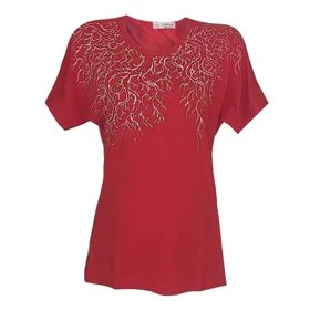 بلوز زنانه مجلسی ویسکوز نگین‌دار