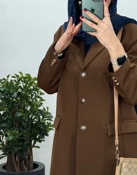 مانتو کتی دکمه دار دلینا