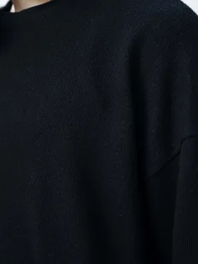 سویشرت بافت مدل بیسیک مشکی برند گری GRAY
