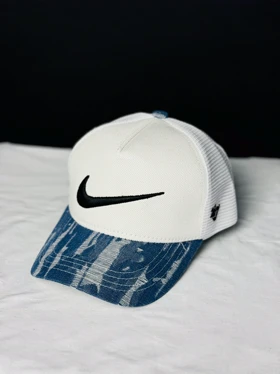 کلاه پشت توری جین زاپ‌دار 47 کد 063