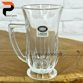 استکان شیشه ای دسته دار لیمون
