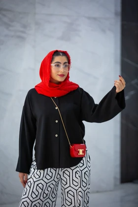 مانتو بابوس پیراهنی استین کلوش