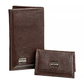 ست دو تکه کیف پول و جاکارتی مردانه چرمی gucci (قهوه ای)