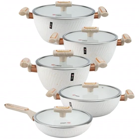 سرویس قابلمه 10 پارچه طرح فورج کد FR07 (سفید ماربل)
