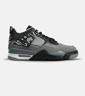 کتانی ساق‌دار زنانه و مردانه طوسی مشکی Nike air jordan 4 مدل 8049