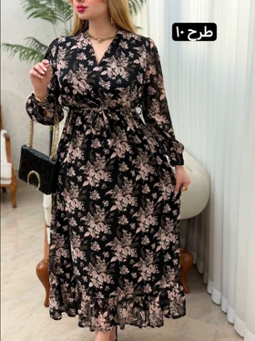 پیراهن حریر پایین چین 3760