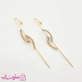 گوشواره کراس ژوپینگ نگین‌دار (جفت)