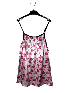 پیراهن ساتن طرح قلب 243