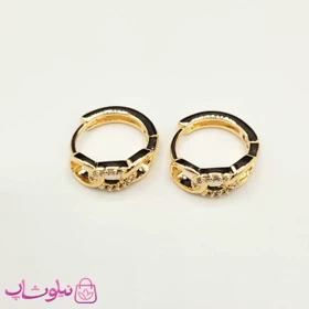 گوشواره حلقه‌ای کارتیه ژوپینگ نگین‌دار ظریف