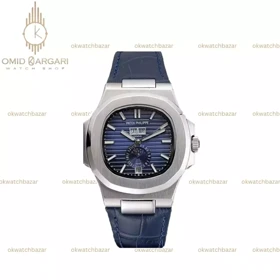 ساعت مچی پتک فیلیپ دو تقویم بند سرمه ای Patek Philippe Two Automatic Calendars